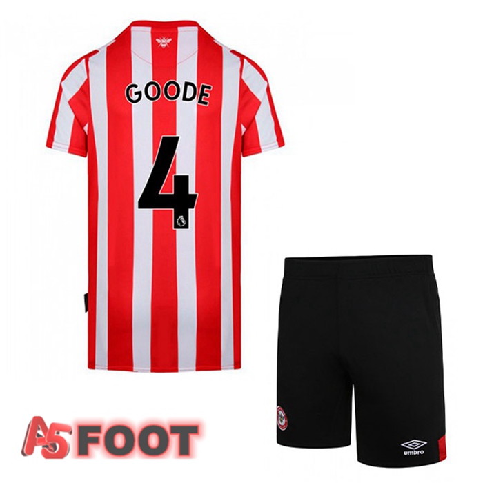 Maillot Brentford FC (GOODE 4) Enfant Domicile Rouge/Blanc 2021/22