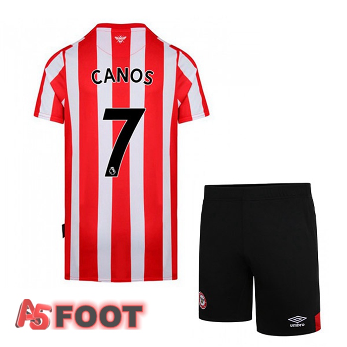 Maillot Brentford FC (CANOS 7) Enfant Domicile Rouge/Blanc 2021/22