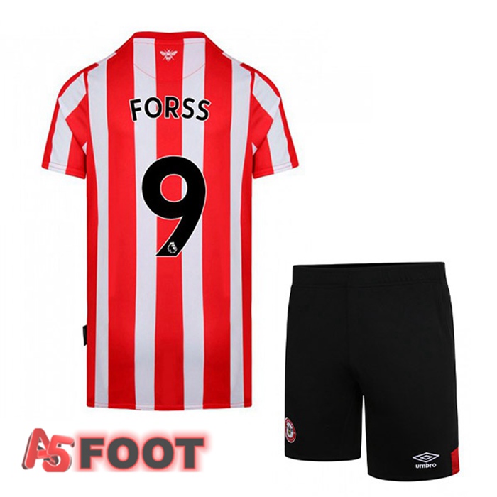 Maillot Brentford FC (FORSS 9) Enfant Domicile Rouge/Blanc 2021/22