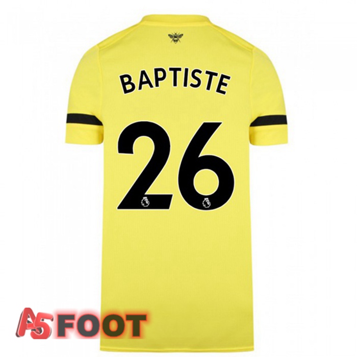 Maillot Brentford FC (BAPTISTE 26) Exterieur Jaune 2021/22