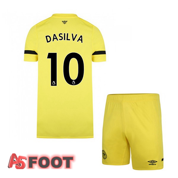 Maillot Brentford FC (DASILVA 10) Enfant Exterieur Jaune 2021/22