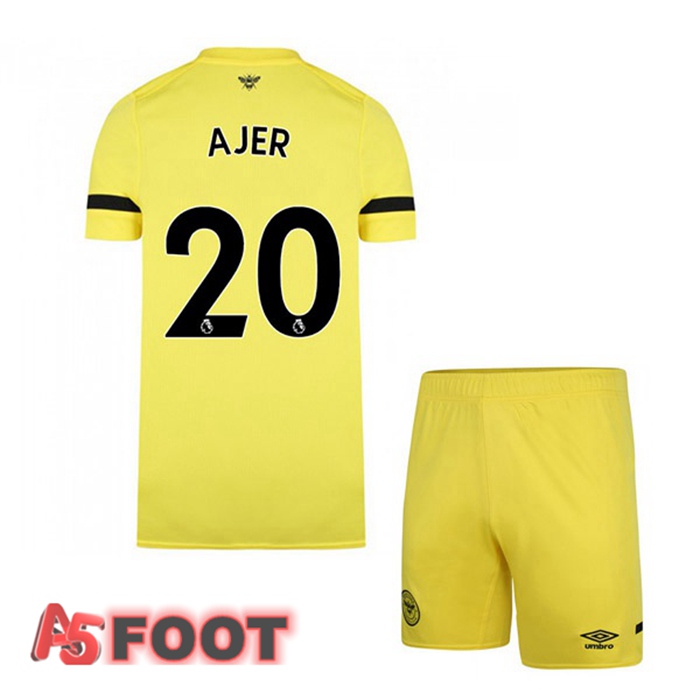 Maillot Brentford FC (AJER 20) Enfant Exterieur Jaune 2021/22