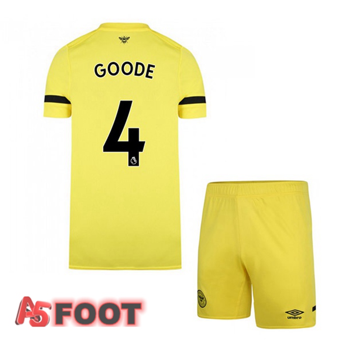Maillot Brentford FC (GOODE 4) Enfant Exterieur Jaune 2021/22
