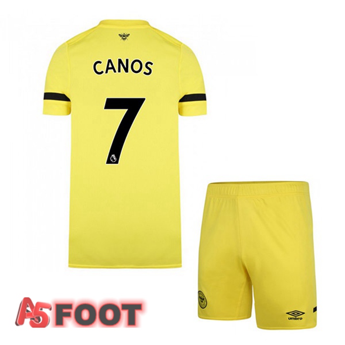 Maillot Brentford FC (CANOS 7) Enfant Exterieur Jaune 2021/22