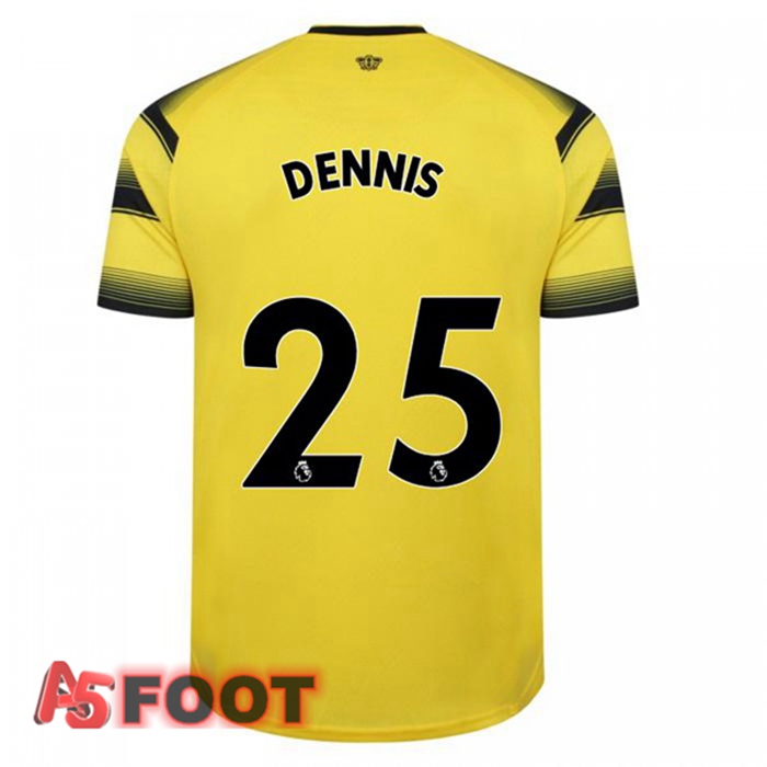 Maillot Watford FC (DENNIS 25) Domicile Jaune/Noir 2021/22