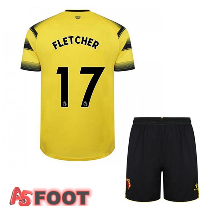 Maillot Watford FC (FLETCHER 17) Enfant Domicile Jaune/Noir 2021/22