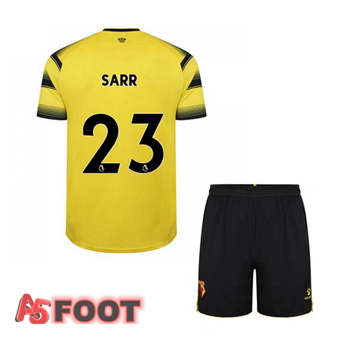 Maillot Watford FC (SARR 23) Enfant Domicile Jaune/Noir 2021/22
