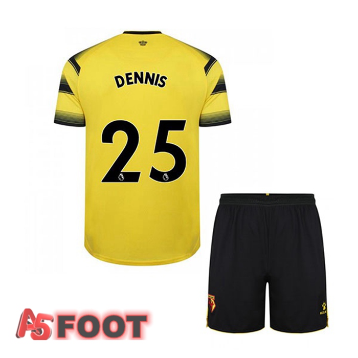 Maillot Watford FC (DENNIS 25) Enfant Domicile Jaune/Noir 2021/22