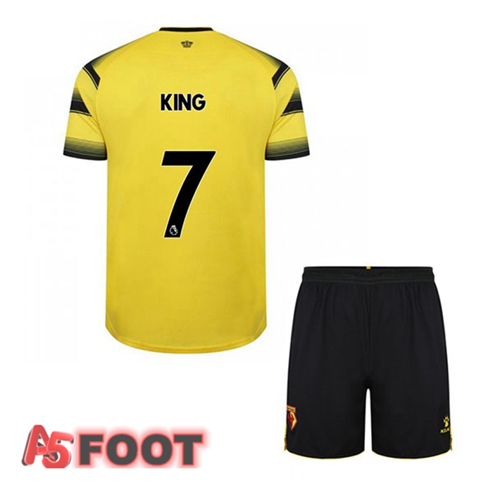 Maillot Watford FC (KING 7) Enfant Domicile Jaune/Noir 2021/22