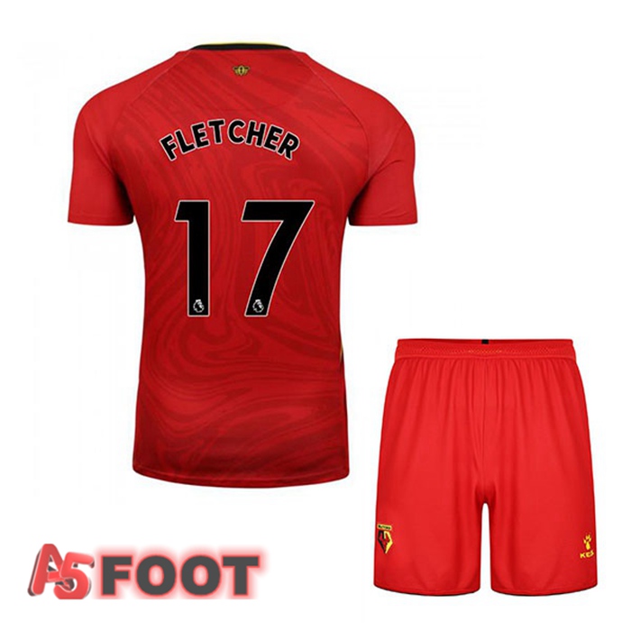 Maillot Watford FC (FLETCHER 17) Enfant Exterieur Rouge 2021/22