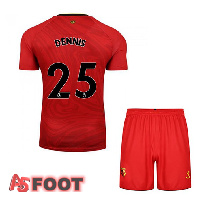 Maillot Watford FC (DENNIS 25) Enfant Exterieur Rouge 2021/22