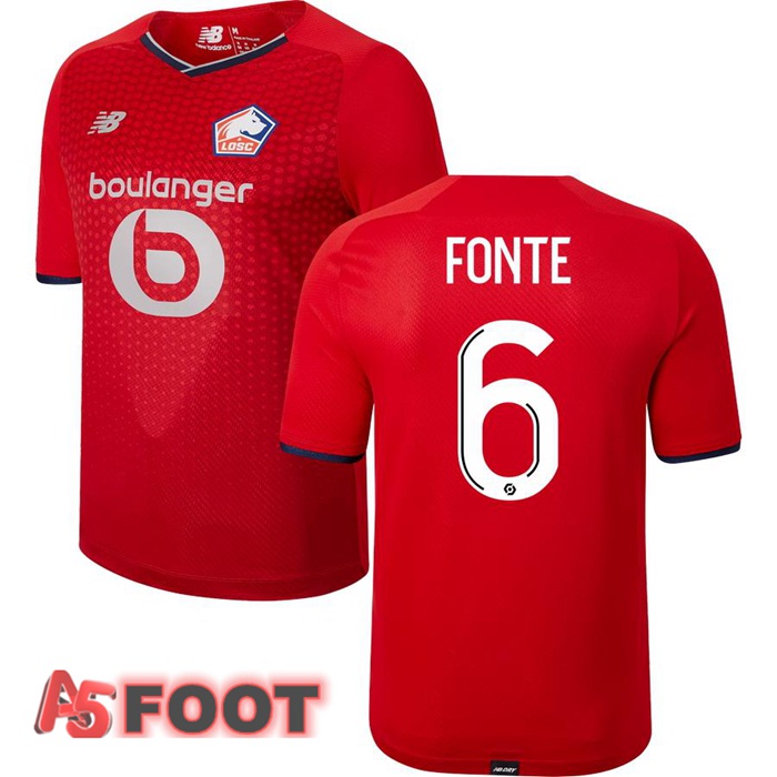 Maillot Lille OSC (FONTE 6) Domicile Rouge 2021/2022