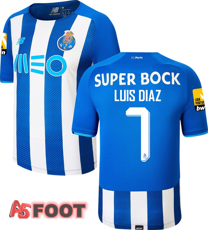 Maillot FC Porto (LUIS DIAZ 7) Domicile Blanc/Bleu 2021/2022