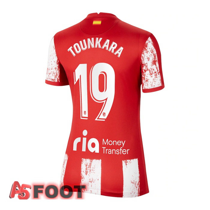 Maillot Atletico Madrid (Cunha 19) Femme Domicile Rouge/Blanc 2021/2022