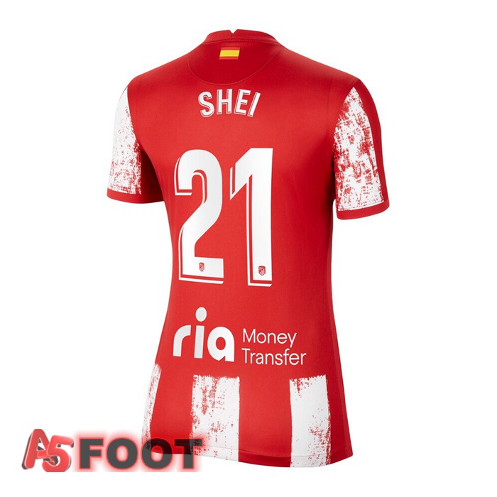 Maillot Atletico Madrid (CARRASCO 21) Femme Domicile Rouge/Blanc 2021/2022