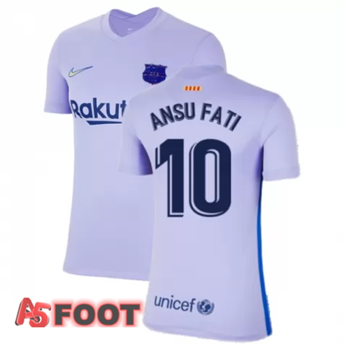 Maillot FC Barcelone (ANSU FATI 10) Femme Exterieur Violet 2021/2022