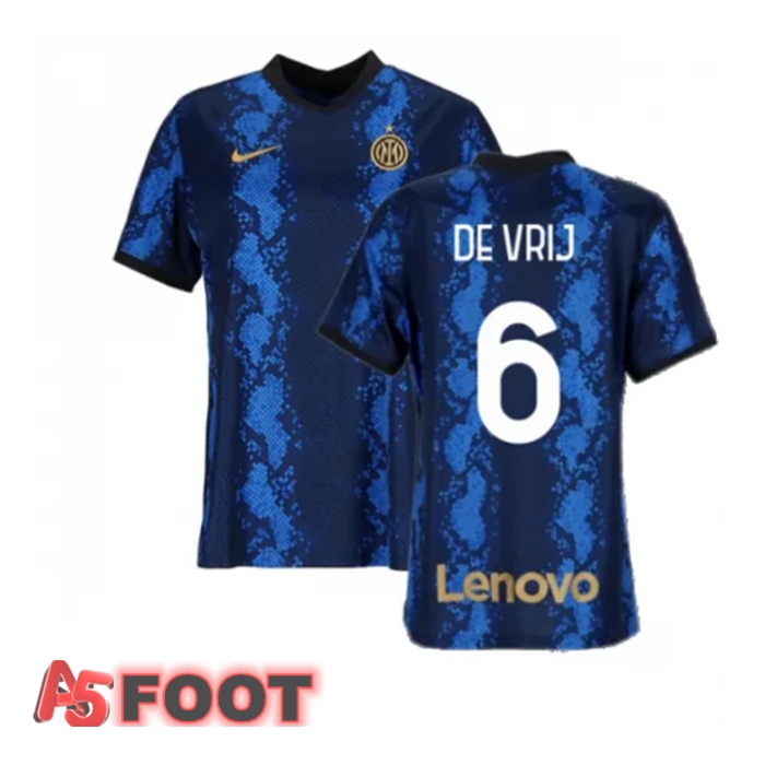 Maillot Inter Milan（DE VRIJ 6）Femme Domicile Bleu 2021/2022