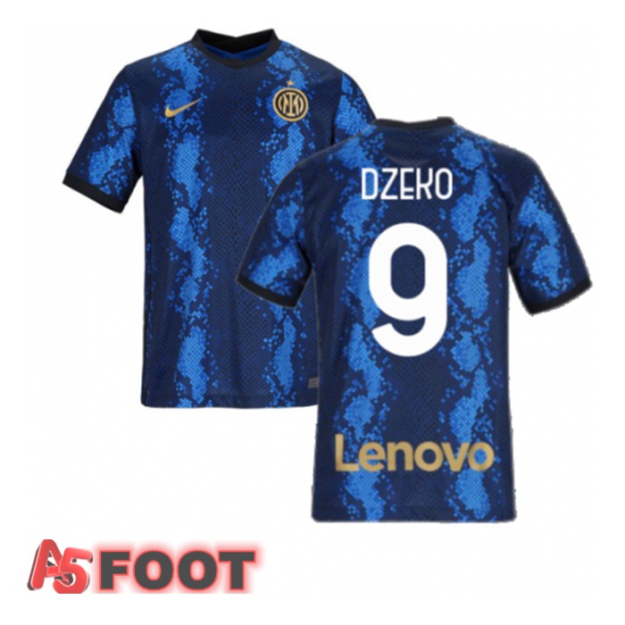 Maillot Inter Milan（DZEKO 9）Femme Domicile Bleu 2021/2022