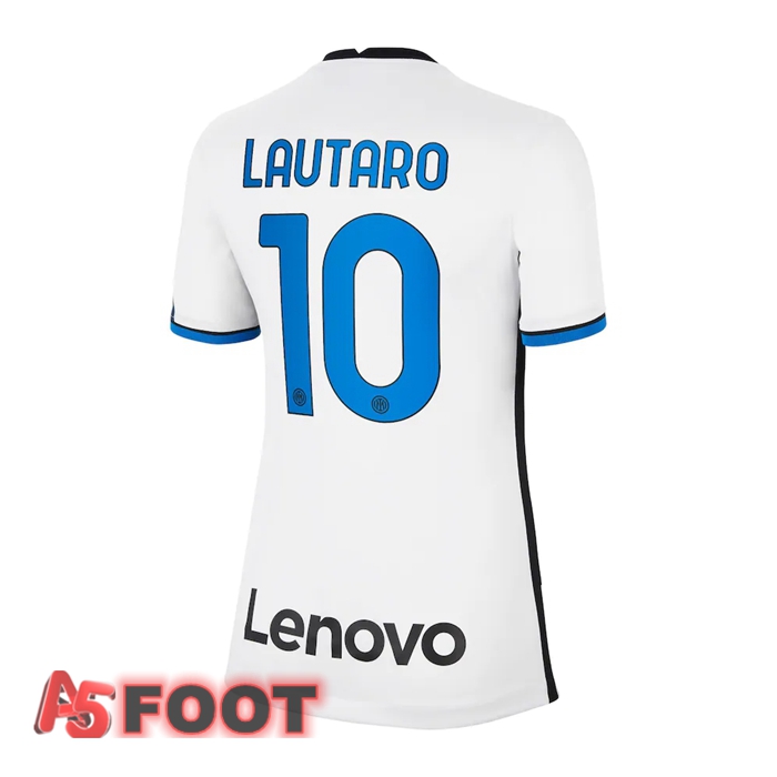 Maillot Inter Milan（LAUTARO 10）Femme Exterieur Blanc 2021/2022