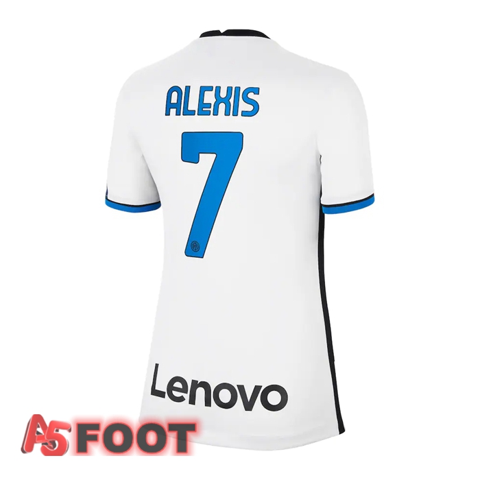 Maillot Inter Milan（ALEXIS 7）Femme Exterieur Blanc 2021/2022