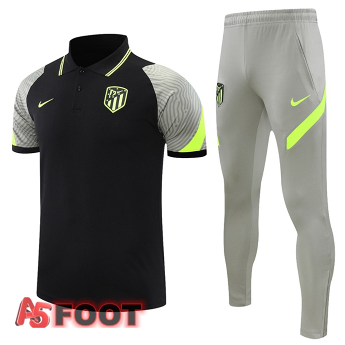 Polo de Foot Atletico Madrid + Pantalon Noir Gris 2021/2022