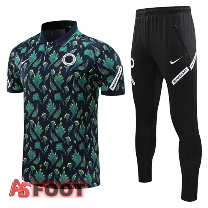 Polo de Foot Nigeria + Pantalon Noir Vert 2021/2022