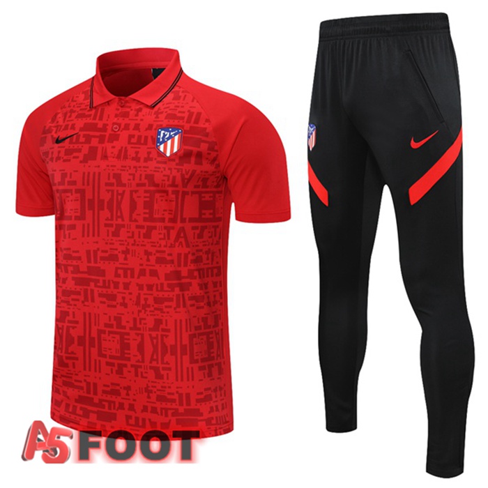 Polo de Foot Atletico Madrid + Pantalon Rouge 2021/2022