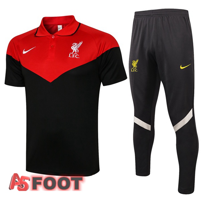 Polo de Foot FC Liverpool + Pantalon Noir Rouge 2021/2022