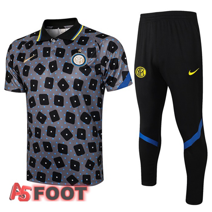 Polo de Foot Inter Milan + Pantalon Gris Noir 2021/2022