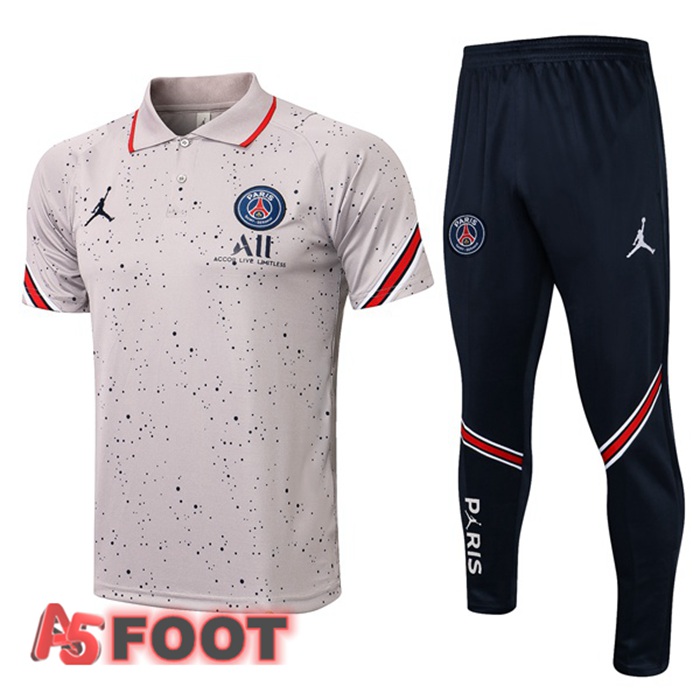 Polo de Foot JORDAN Paris PSG + Pantalon Gris 2021/2022