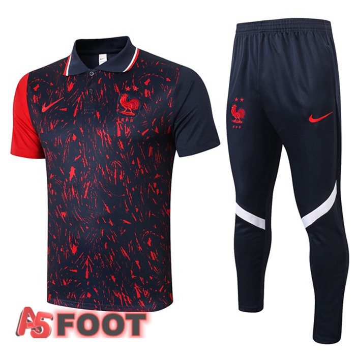 Polo de Foot France + Pantalon Noir Rouge 2021/2022
