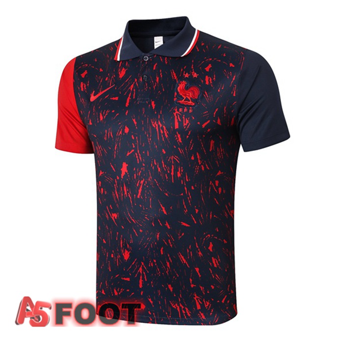 Polo de Foot France Noir Rouge 2021/2022