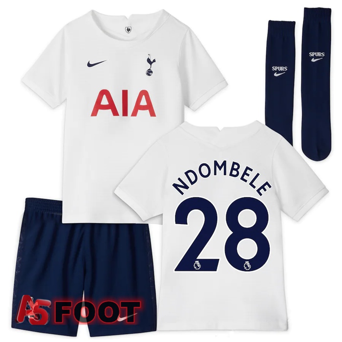 Maillot Tottenham Hotspur (NDOMBELE 28) Enfant Domicile Blanc 2021/2022