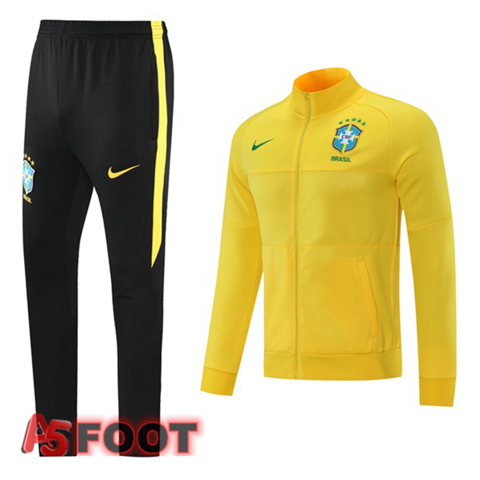 Veste Survetement de Foot Bresil Jaune 2021/2022