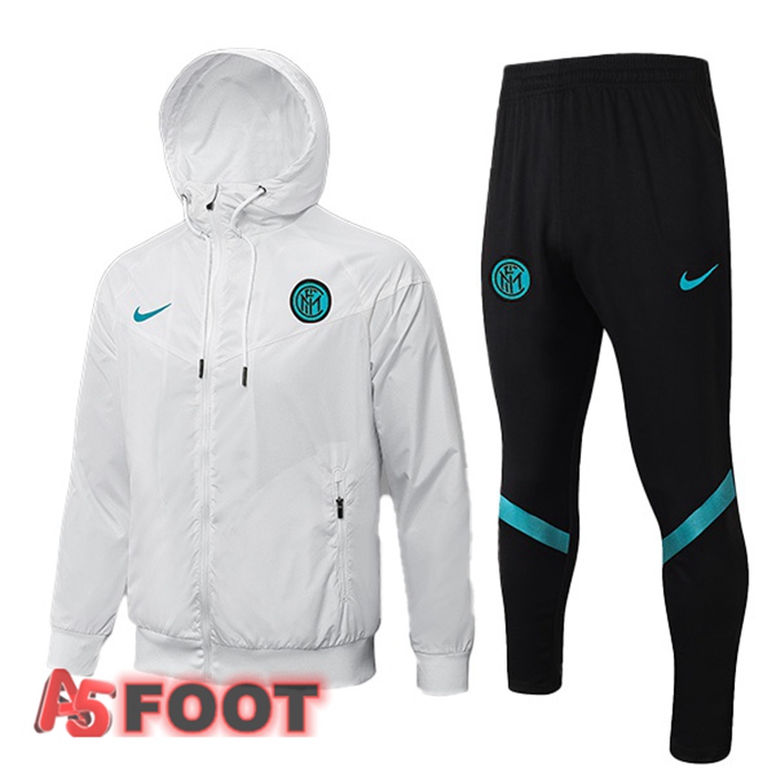 Veste A Capuche Survetement de Foot Inter Milan Blanc 2021/2022