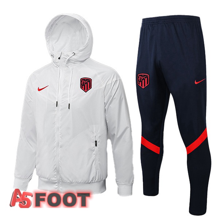 Veste A Capuche Survetement de Foot Atletico Madrid Blanc 2021/2022