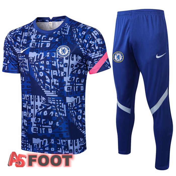 Training T-Shirts FC Chelsea + Pantalon Bleu 2021/2022