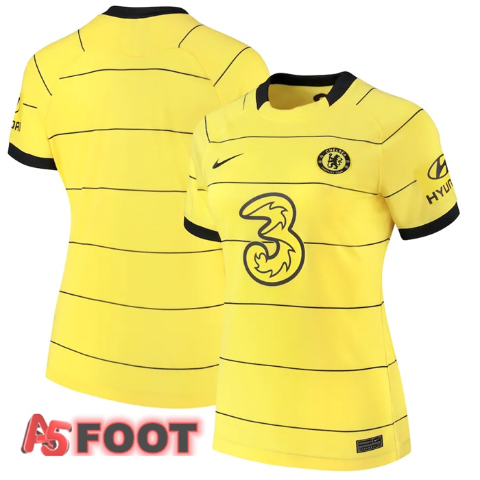 Maillot De Foot FC Chelsea Femme Exterieur Jaune 2021/2022