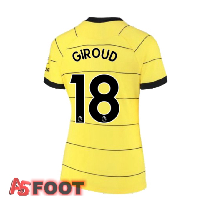 Maillot FC Chelsea (GIROUD 18) Femme Exterieur Jaune 2021/2022