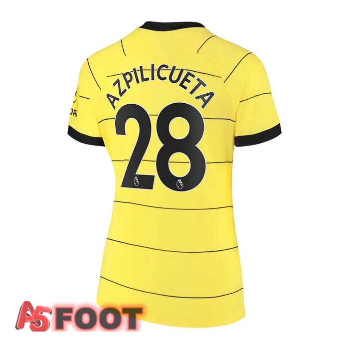 Maillot FC Chelsea (AZPILICUETA 28) Femme Exterieur Jaune 2021/2022