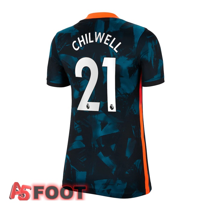 Maillot FC Chelsea (CHILWELL 21) Femme Third Vert/Noir 2021/2022