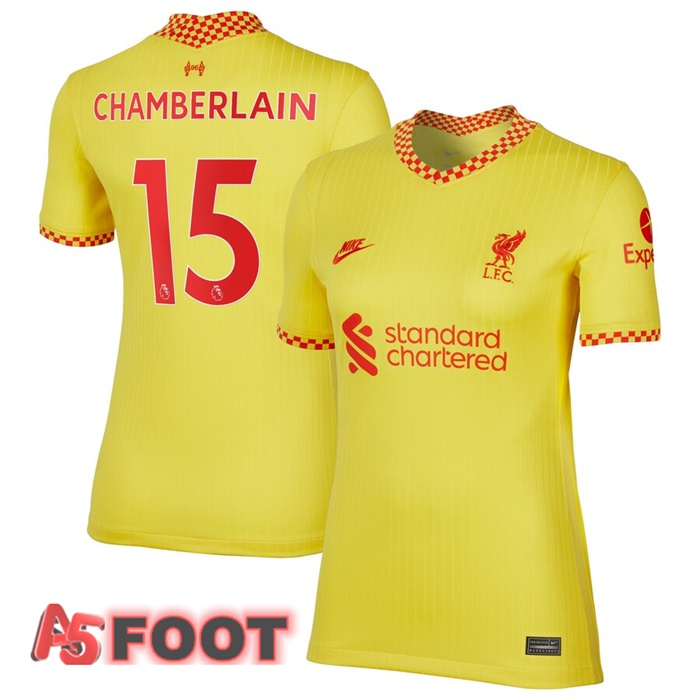 Maillot FC Liverpool (Chamberlain 15) Femme Third Jaune 2021/2022