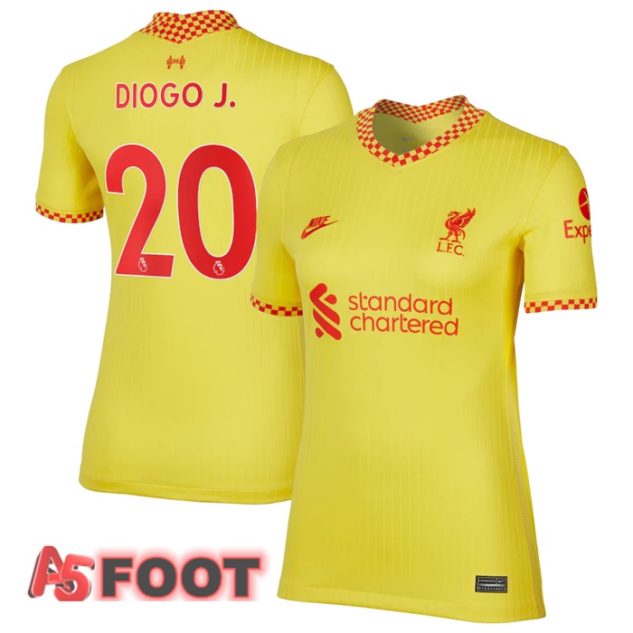 Maillot FC Liverpool (DIOGO J. 20) Femme Third Jaune 2021/2022