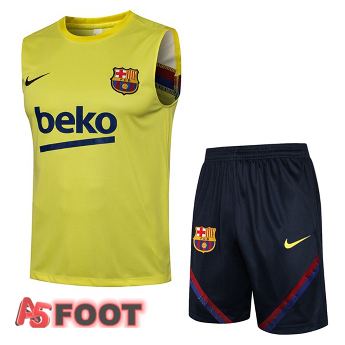 Gilet de Foot FC Barcelone + Shorts Jaune 2021/2022