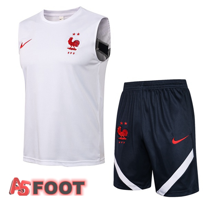 Gilet de Foot France + Shorts Blanc 2021/2022