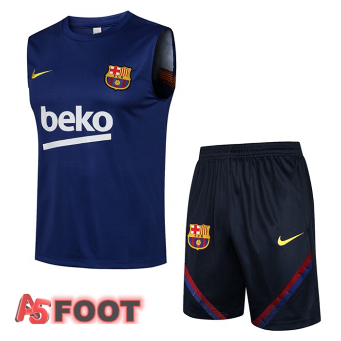 Gilet de Foot FC Barcelone + Shorts Bleu 2021/2022