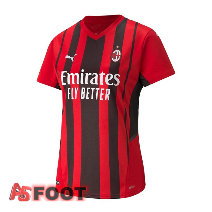 Maillot De Foot Milan AC Femme Domicile Rouge/Noir 2021/2022