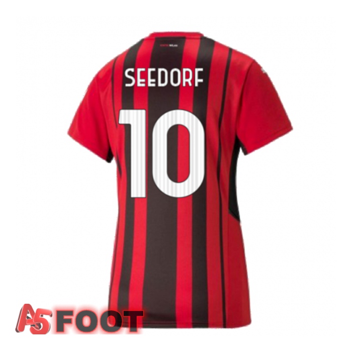 Maillot Milan AC（BRAHIM 10）Femme Domicile Rouge/Noir 2021/2022