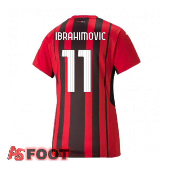 Maillot Milan AC（IBRAHIMOVIC 11）Femme Domicile Rouge/Noir 2021/2022