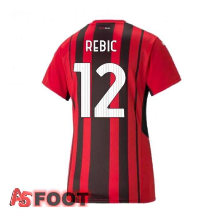 Maillot Milan AC（A.REBIC 12）Femme Domicile Rouge/Noir 2021/2022